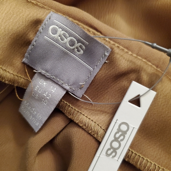 [ASOS] Satin With Asymmetrical Kimono Sleeve Dress - Picture 2 of 11